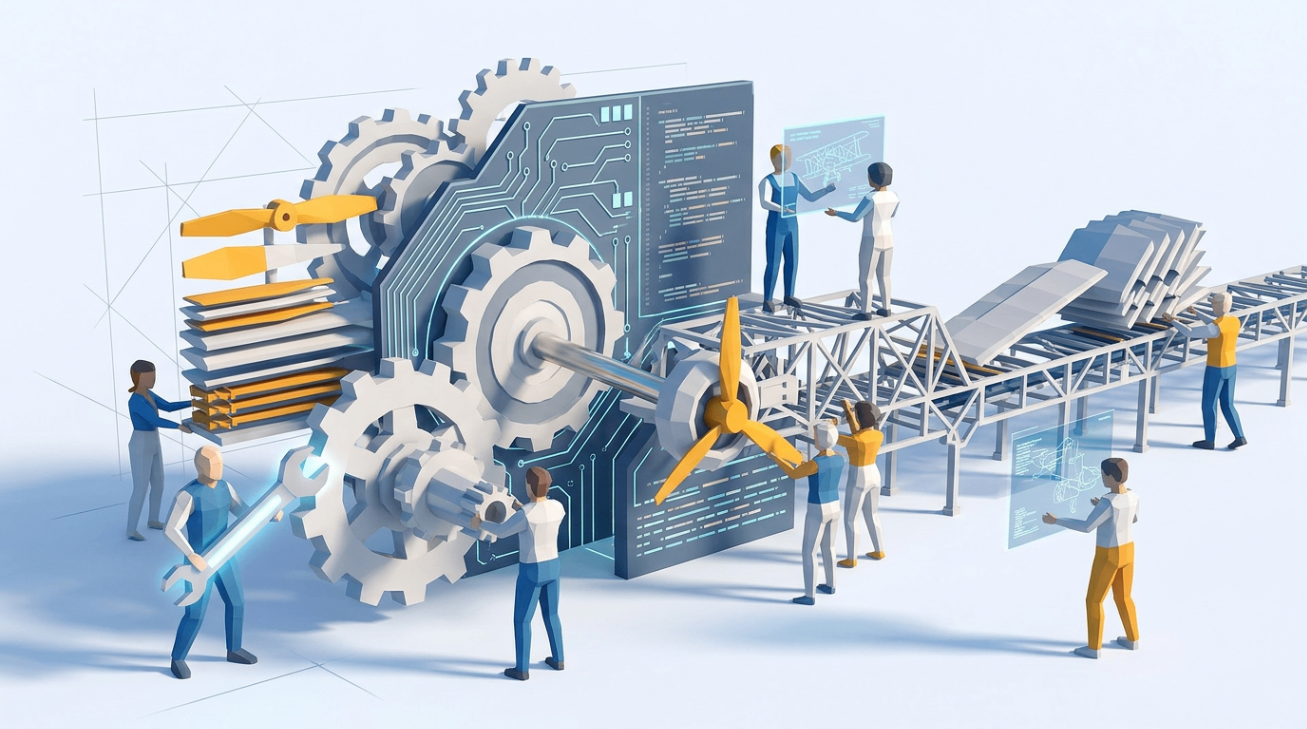 技術と仕組みで課題を解決するイメージ